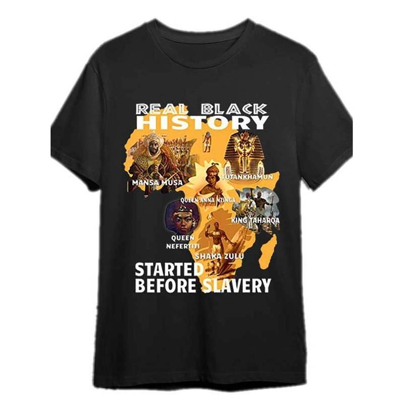 [100% Cotton] [REAL BLACK HISTORY Map T-Shirt] REAL BLACK HISTORY Map Printed Slogan T-Shirt Hoodie, Sweatshirt