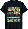 [100% Cotton] 77th Birthday Gifts Funny Countdown 77 Yrs Old Being Awesome T-Shirt Hoodie, Sweatshirt | PureTeeCo.com