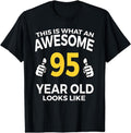 [100% Cotton] 95th Birthday Gift Aged 95 Years Old T Shirt Hoodie, Sweatshirt | PureTeeCo.com