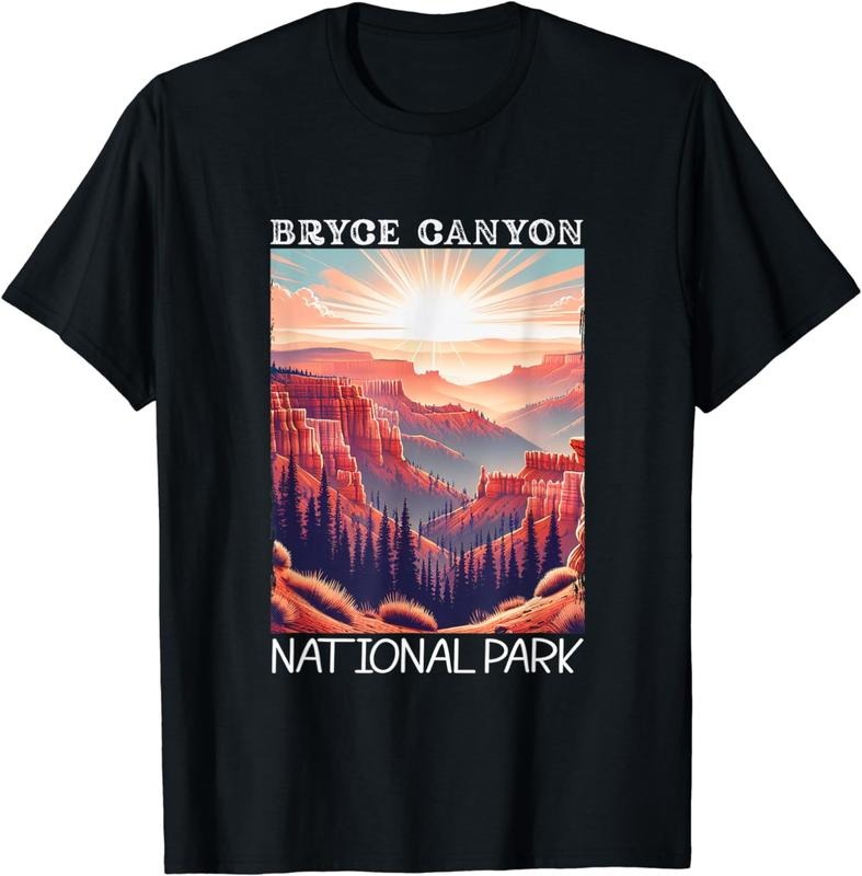 [100% Cotton] Bryce Canyon National Park Retro Hiking Camping Vacation T-Shirt