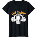 [100% Cotton] Cotton Short Sleeve The Champ Is Here Dominoes King Domino Player Tile Lover T-Shirt for Men Women Hoodie,...