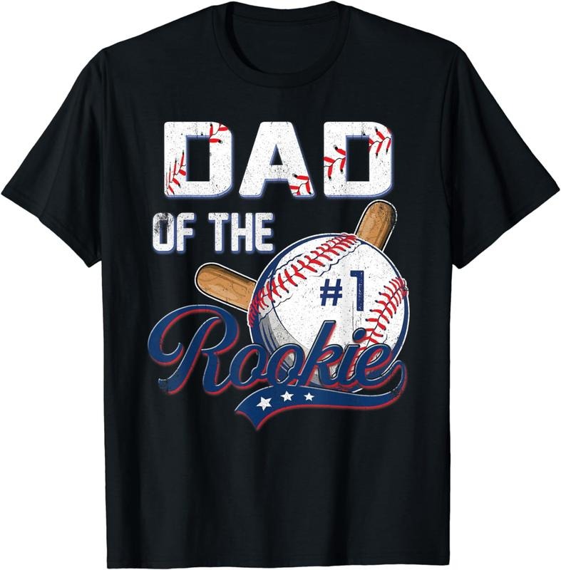 [100% Cotton] Dad of The Rookie 1 Years old Team 1st Birthday Baseball T-Shirt Hoodie, Sweatshirt | PureTeeCo.com