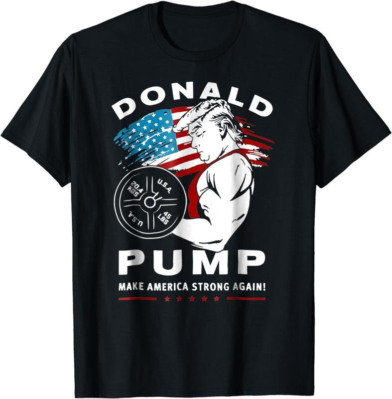 [100% Cotton] Donald Pump Make America Strong Again Tshirt Hoodie, Sweatshirt | PureTeeCo.com