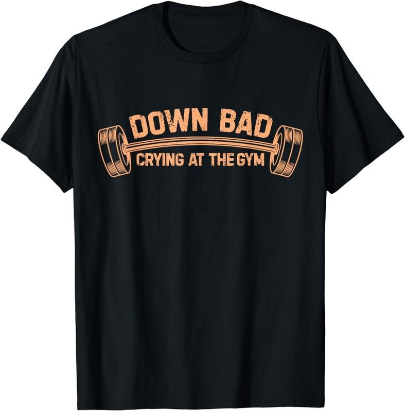 [100% Cotton] Down Bad Crying At The Gym T-Shirt Hoodie, Sweatshirt | PureTeeCo.com