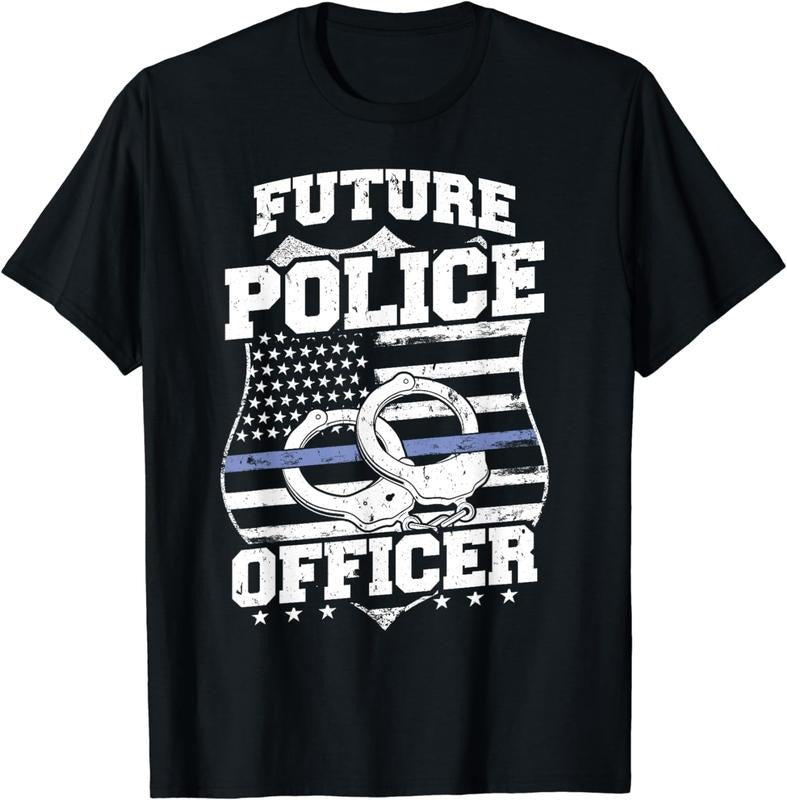 [100% Cotton] Future Police Officer Cop Blue Line T-Shirt Hoodie, Sweatshirt | PureTeeCo.com