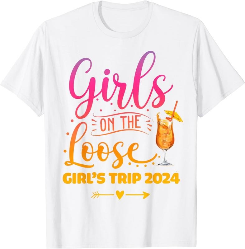 [100% Cotton] Girls On The Loose, Tie Dye Girls Weekend Trip 2024 T-Shirt Hoodie, Sweatshirt | PureTeeCo.com