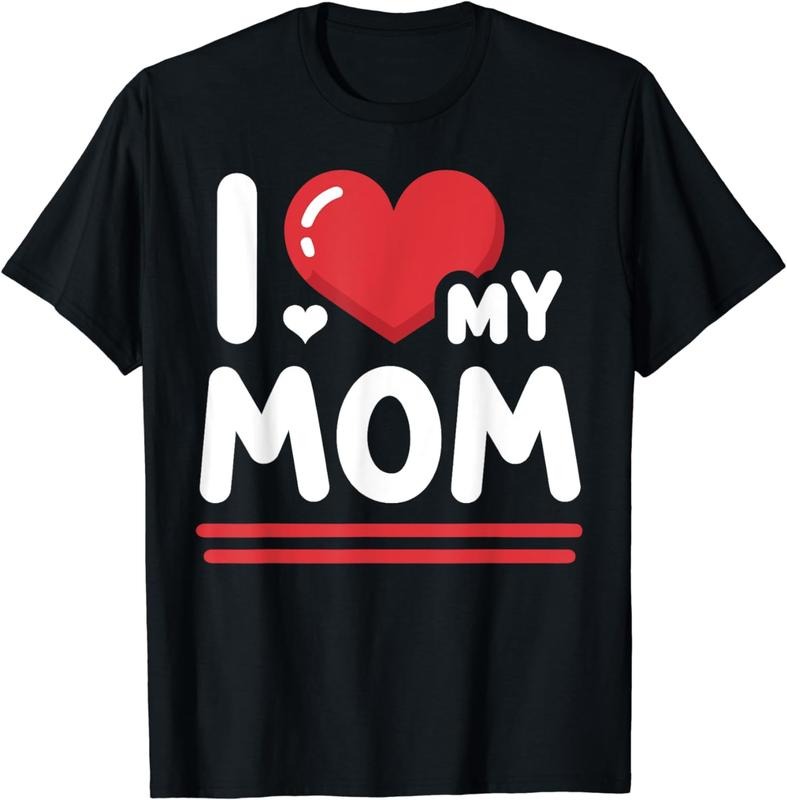 [100% Cotton] I Love My Mom Heart T-Shirt Hoodie, Sweatshirt | PureTeeCo.com