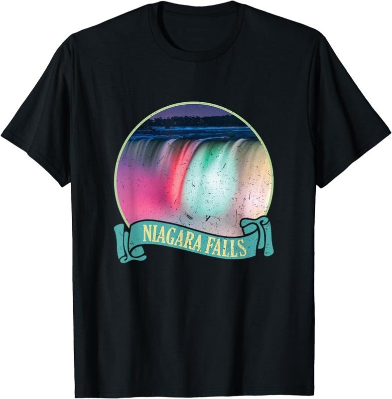 [100% Cotton] Illuminated at Night Niagara Falls T-Shirt Hoodie, Sweatshirt | PureTeeCo.com