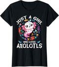 [100% Cotton] Just a Girl Who Loves Axolotls Cute Axolotl Kids Teen Girls T-Shirt Hoodie, Sweatshirt | PureTeeCo.com
