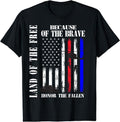 [100% Cotton] Land of the Free Because of the Brave Honor The Fallen Flag T-Shirt Hoodie, Sweatshirt | PureTeeCo.com