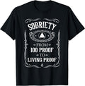 [100% Cotton] Living Proof Shirt Womens Sobriety Anniversary Sober AA NA Recovery T-Shirt Hoodie, Sweatshirt | PureTeeCo.com