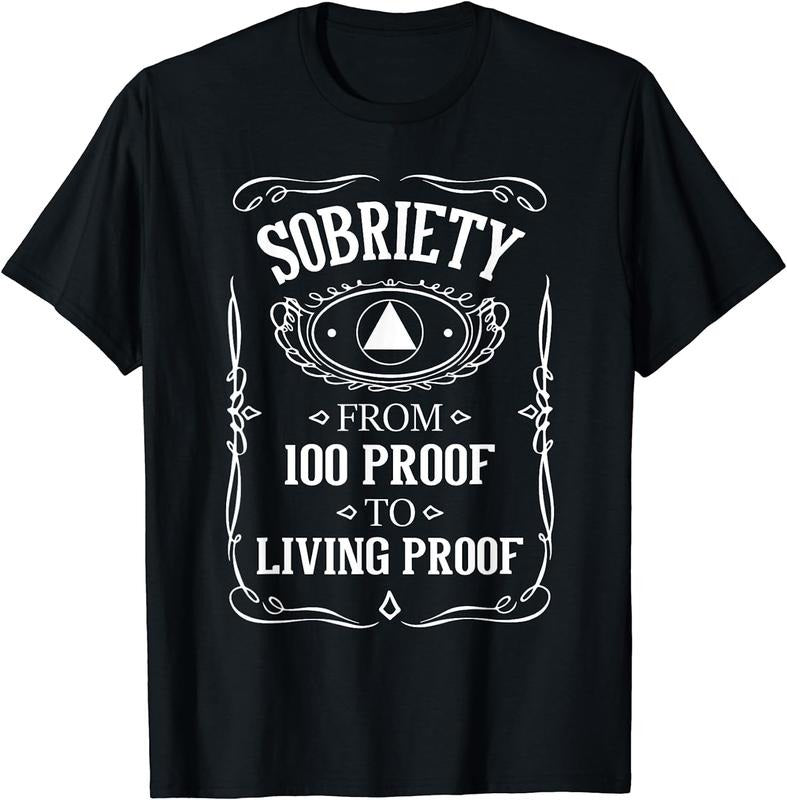 [100% Cotton] Living Proof Shirt Womens Sobriety Anniversary Sober AA NA Recovery T-Shirt Hoodie, Sweatshirt | PureTeeCo.com
