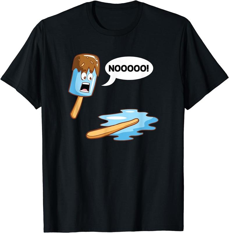 [100% Cotton] Melted Popsicle Tragedy Graphic Sarcasm Humor Novelty Tshirt T-Shirt