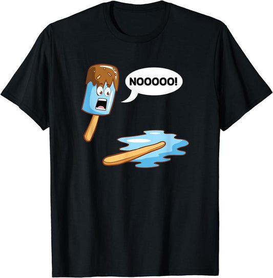 [100% Cotton] Melted Popsicle Tragedy Graphic Sarcasm Humor Novelty Tshirt T-Shirt