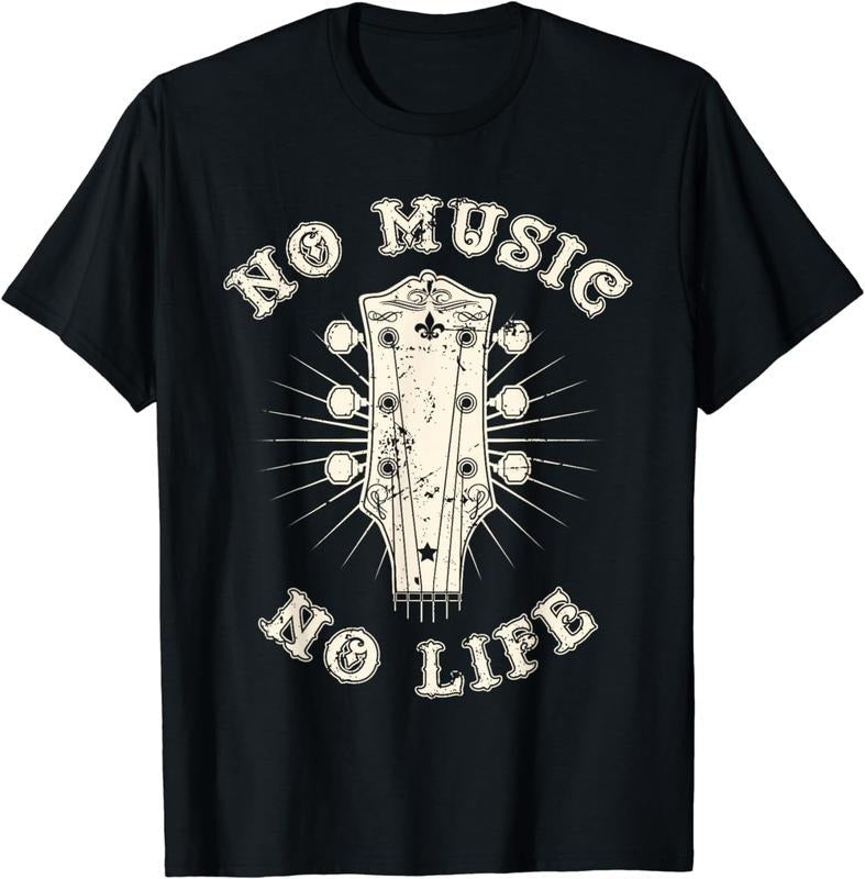 [100% Cotton] No Music No Life - Music Lover Rhythm and Passion Retro T-Shirt Hoodie, Sweatshirt | PureTeeCo.com