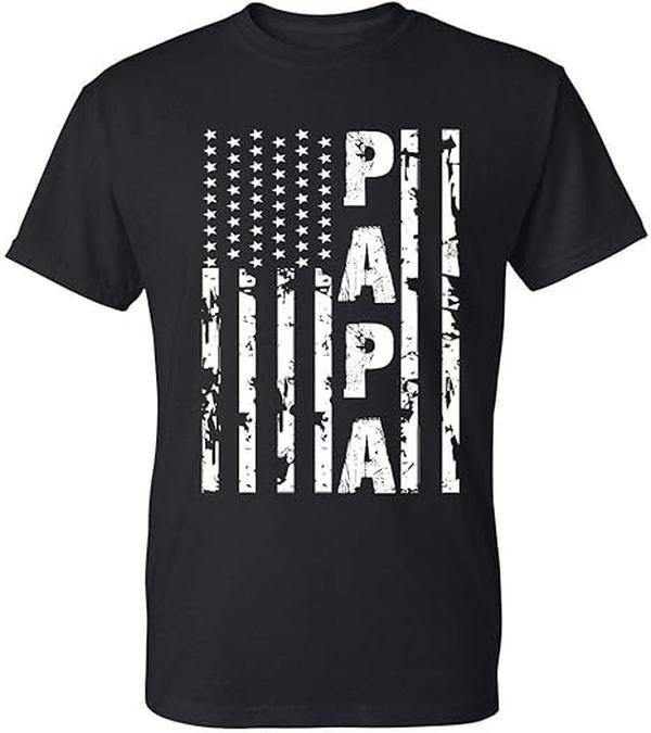 [100% Cotton] Papa Vintage American Flag Men's T-Shirt Hoodie, Sweatshirt | PureTeeCo.com