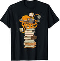 [100% Cotton] Reading Octopus, tea, coffee and books gift T-Shirt Black Hoodie, Sweatshirt | PureTeeCo.com