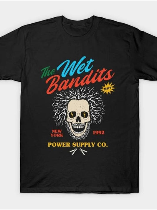 [100% Cotton] The Wet Bandits T Shirt Men'S Casual Graphic Print T-Shirt