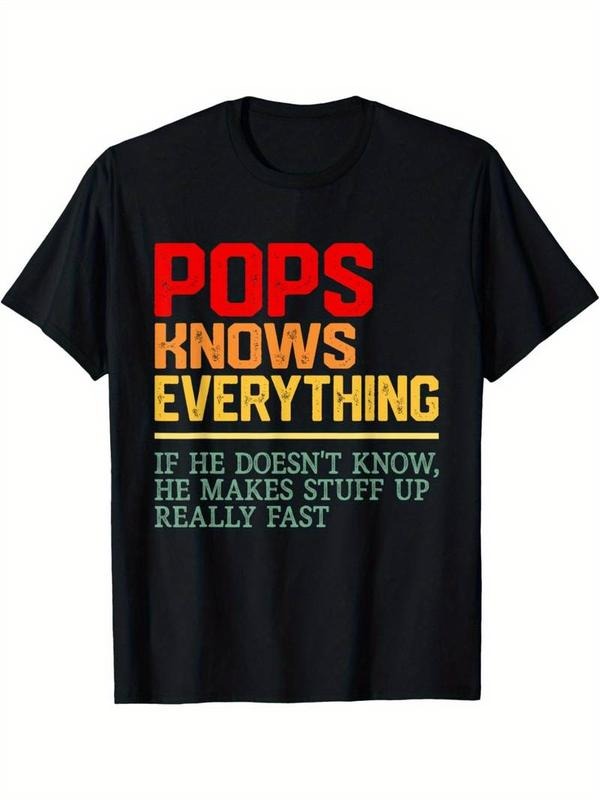 [100% Cotton] Vintage Pops Knows Everything T-Shirt