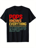 [100% Cotton] Vintage Pops Knows Everything T-Shirt