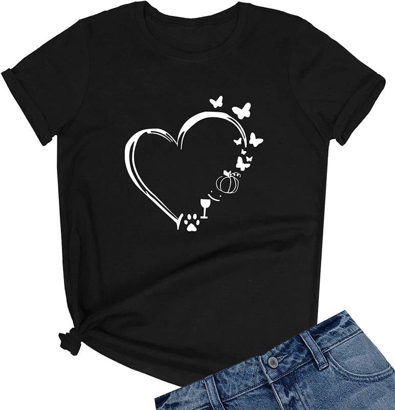 [100% Cotton] Women's Cute T Shirt Junior Tops Teen Girls Graphic Tees