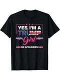 [100% Cotton] Yes I'm A Trump Girl No Apologies 2024 Election Womens T-Shirt Hoodie, Sweatshirt | PureTeeCo.com