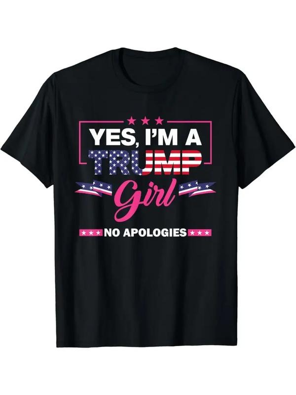 [100% Cotton] Yes I'm A Trump Girl No Apologies 2024 Election Womens T-Shirt Hoodie, Sweatshirt | PureTeeCo.com