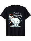 [100% Cotton] arting Snowman Make Snowflakes Christmas Winter Gift T-Shirt Hoodie, Sweatshirt | PureTeeCo.com
