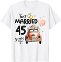 [100% Cotton]45th Wedding Anniversary Shirt - Just Married 45 Years Ago T-Shirt Hoodie, Sweatshirt | PureTeeCo.com