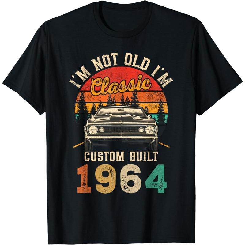 [100% Cotton]60 Year Old Vintage Classic Car 1964 60th Birthday Men Gifts T-Shirt Hoodie, Sweatshirt | PureTeeCo.com