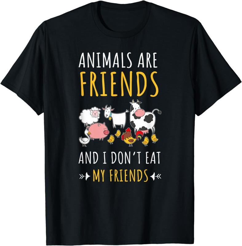 [100% Cotton]Animals are Friends and I don't eat my Friends T-Shirt Hoodie, Sweatshirt | PureTeeCo.com