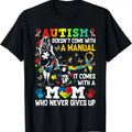 [100% Cotton]Autism Mom Doesn't Come With A Manual Autism Women Awareness T-Shirt Hoodie, Sweatshirt | PureTeeCo.com