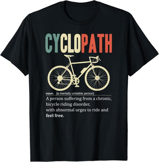 [100% Cotton]Bicycle Cyclist Cyclopath Road Bike Retro Cycling Triathlon T-Shirt