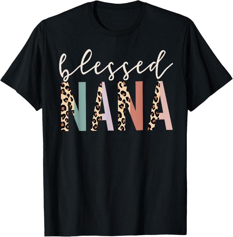 100% Cotton Blessed Nana Cute Leopard Print T-Shirt Hoodie, Sweatshirt | PureTeeCo.com