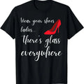 [100% Cotton]Broken Glass Ceiling Wear Your Shoes Ladies Feminist T-Shirt Hoodie, Sweatshirt | PureTeeCo.com