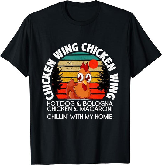 [100% Cotton]Chicken Wing Chicken Wing Hot Dog Bologna Macaroni T-Shirt