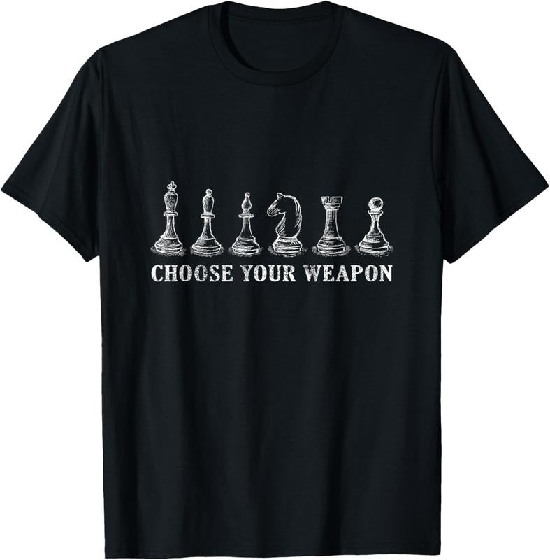 100% Cotton Choose Your Weapon Chess T-Shirt Retro Vintage Gift Hoodie, Sweatshirt | PureTeeCo.com