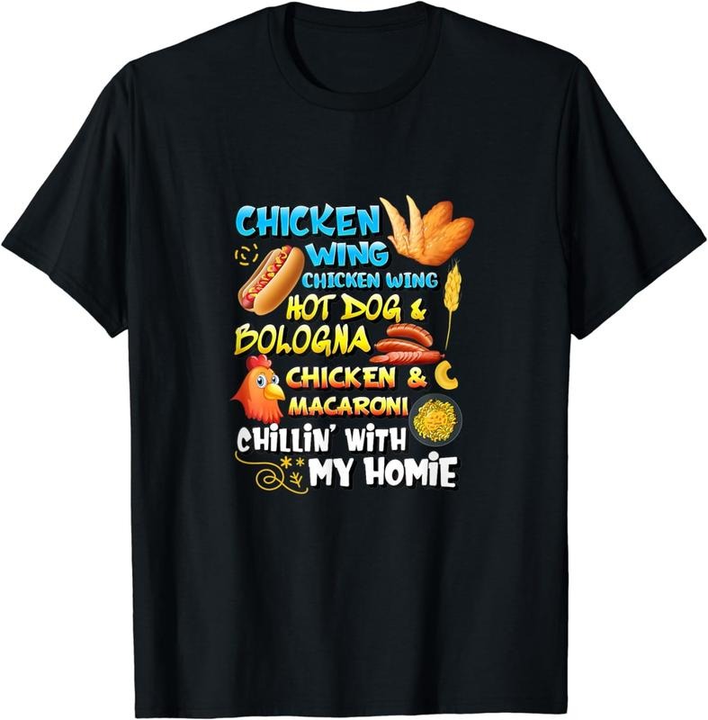 [100% Cotton]Cooked Chicken Wing Chicken Wing Hot Dog Bologna Macaroni Plus-size breathable T-Shirt Hoodie, Sweatshirt