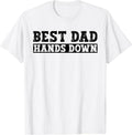 [100% Cotton]Cool Father's Day Kids Craft Handprints Best Dad Hands Down T-Shirt Hoodie, Sweatshirt | PureTeeCo.com