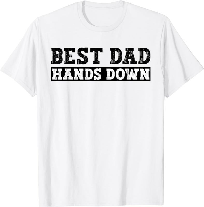[100% Cotton]Cool Father's Day Kids Craft Handprints Best Dad Hands Down T-Shirt Hoodie, Sweatshirt | PureTeeCo.com