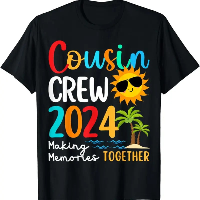 [100% Cotton]Cousin crew 2024 Summer Vacation Beach Family Trips Matching T-Shirt Hoodie, Sweatshirt | PureTeeCo.com