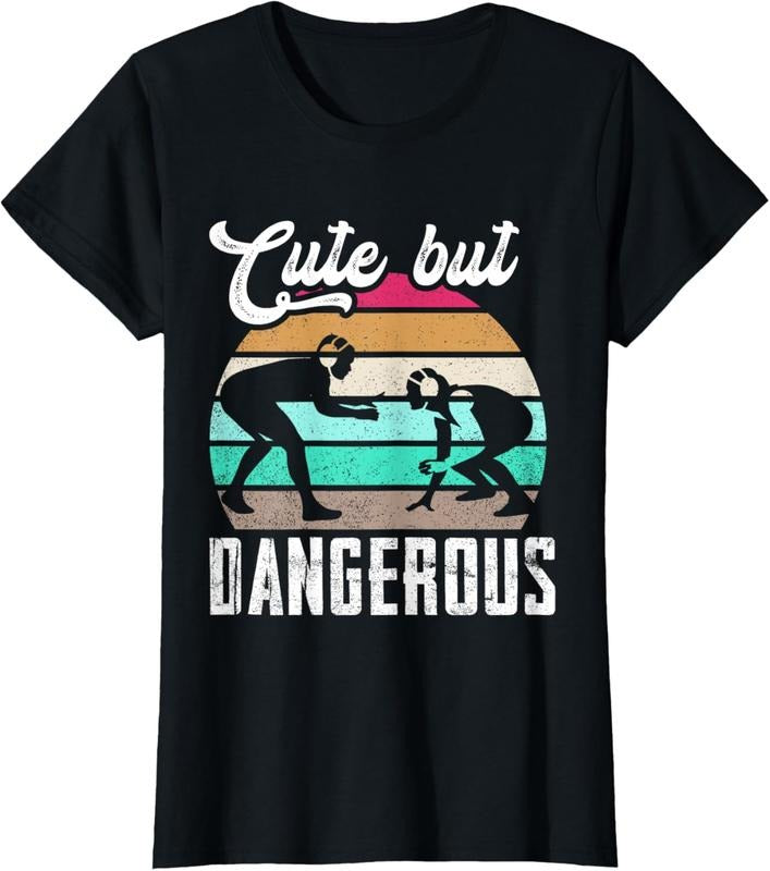100% Cotton Cute But Dangerous Girls Wrestling Women Teen Girls T-Shirt Hoodie, Sweatshirt | PureTeeCo.com