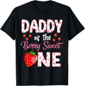 [100% Cotton]Daddy Of The Berry Sweet One Strawberry First Birthday T-Shirt Hoodie, Sweatshirt | PureTeeCo.com