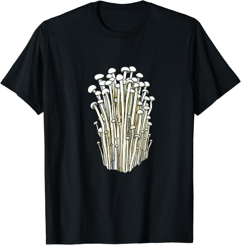 [100% Cotton]Enoki Japanese Velvet Shank Enokitake Flammulina Shrooms T-Shirt Hoodie, Sweatshirt | PureTeeCo.com