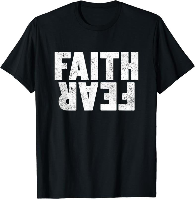 [100% Cotton]Faith Over Fear Women's Men's Christian Faith Over Fear T-Shirt Hoodie, Sweatshirt | PureTeeCo.com