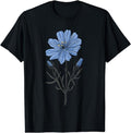 [100% Cotton]Floral Wildflower Chicory Flower Girl Gardening Plant Mom T-Shirt Hoodie, Sweatshirt | PureTeeCo.com