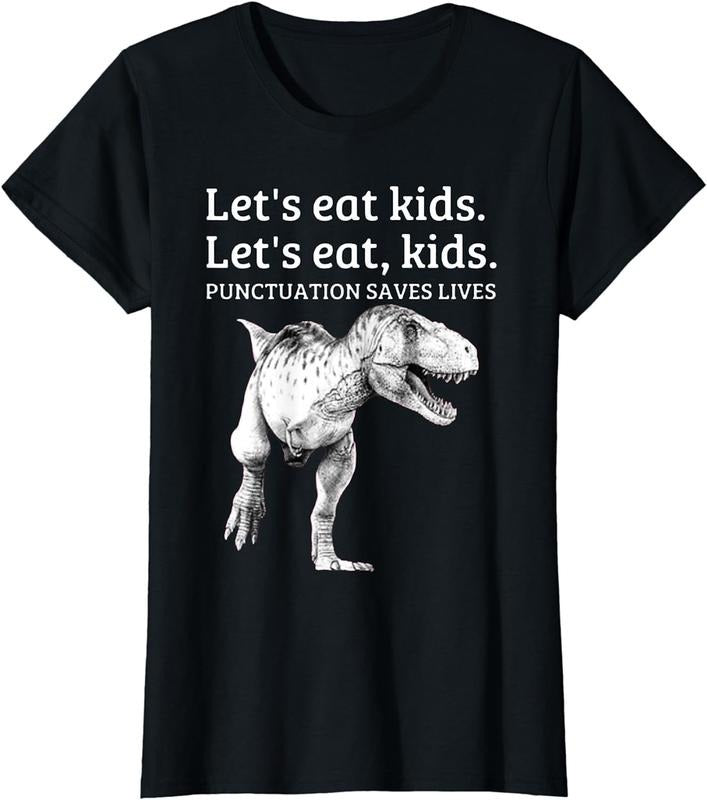 [100% Cotton]Funny Let's Eat Kids Punctuation Saves Lives Grammar T Shirt Hoodie, Sweatshirt | PureTeeCo.com