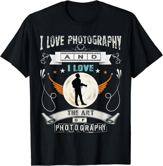 [100% Cotton]Funny Photography Camera T-Shirt . I love photography