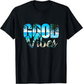 [100% Cotton]Good Vibes Positive Beach t-shirt Black Hoodie, Sweatshirt | PureTeeCo.com