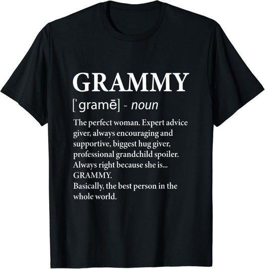 [100% Cotton]Grammy Definition Grandma - Funny Grandmother T-Shirt